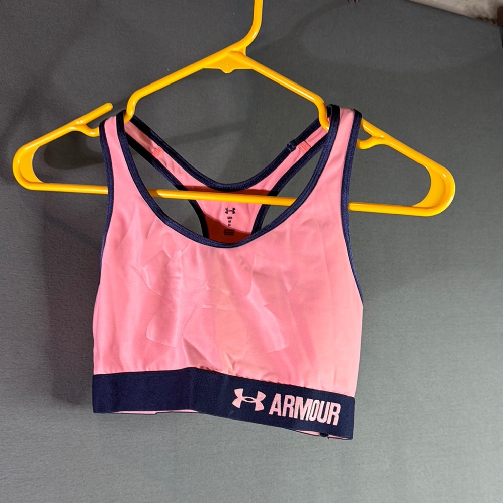 Under Armour Pink and Navy Sports Bra size medium